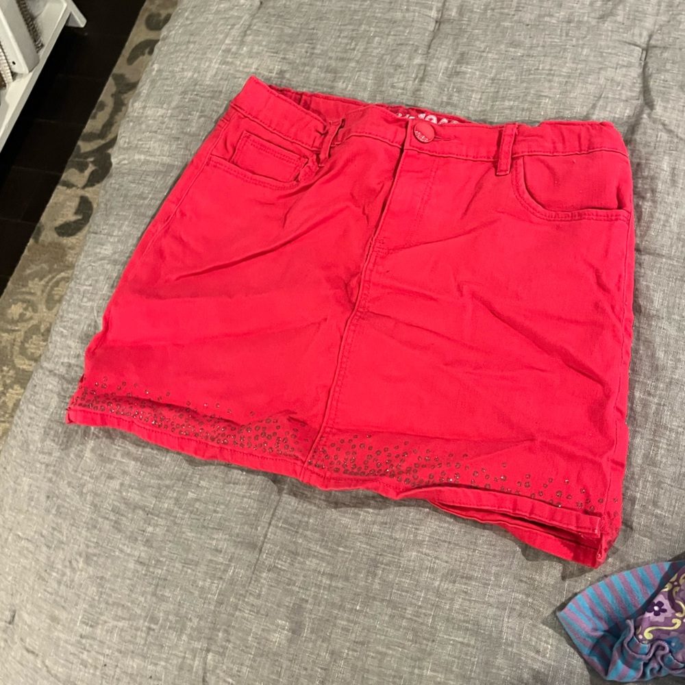 Gap Kids Hot Pink Girls Denim Mini Skirt. Size 14 Plus with sequins